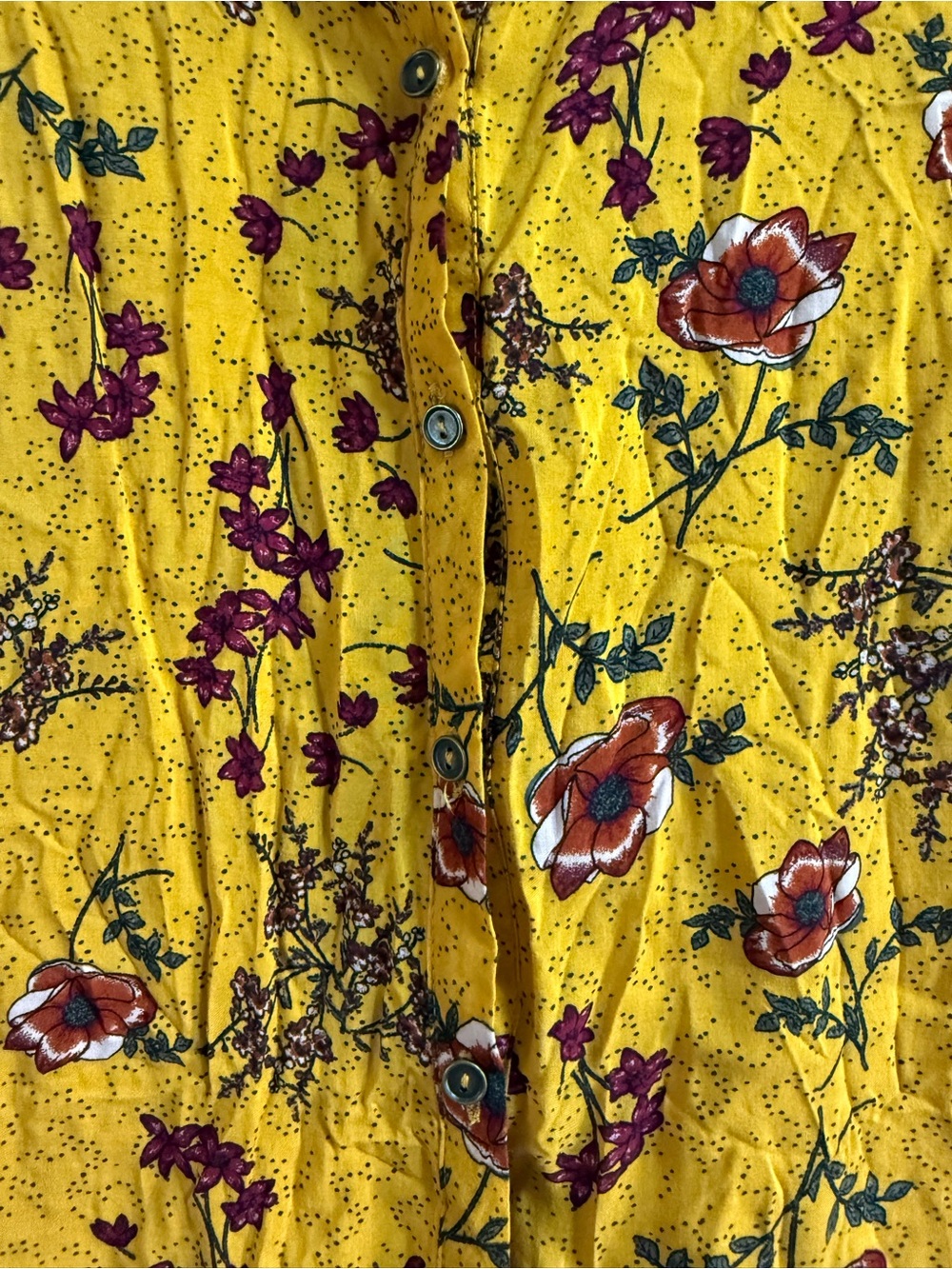 No Boundaries Mustard Floral Tie-Front Camisole - Picture 4 of 6